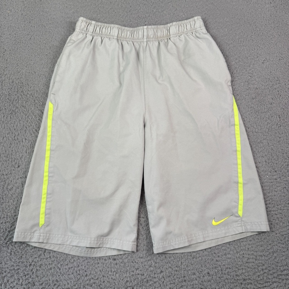 Nike Dri-Fit Tennis Shorts Boys Youth XL Gray Athletic Court Drawstring 522357